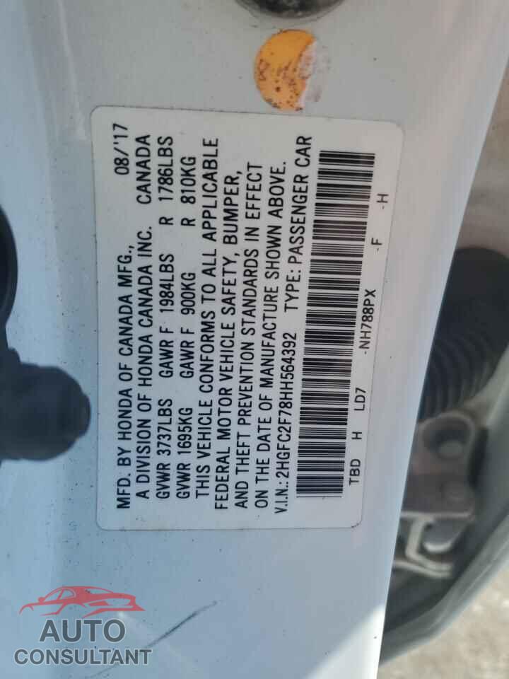 HONDA CIVIC 2017 - 2HGFC2F78HH564392