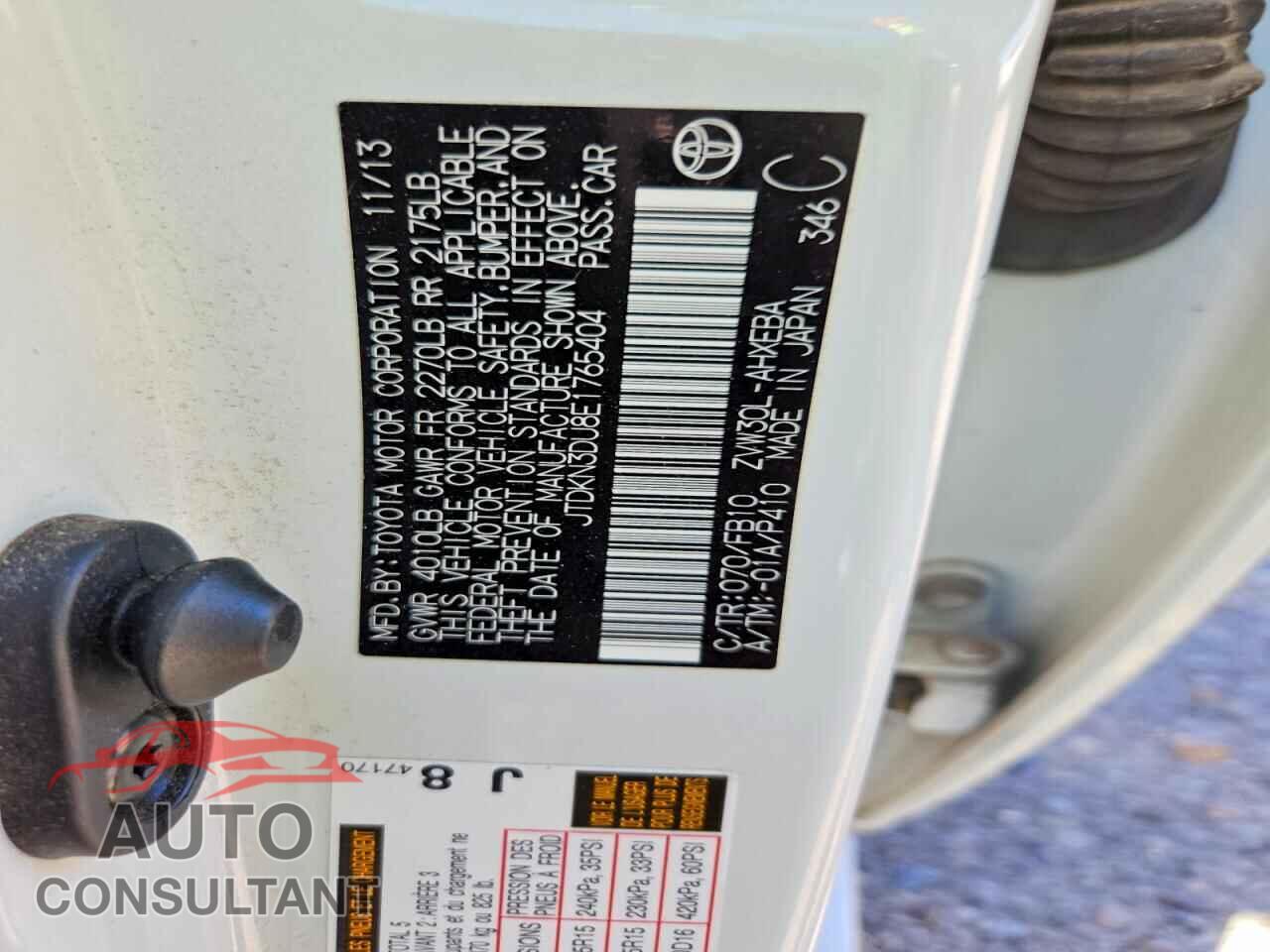 TOYOTA PRIUS 2014 - JTDKN3DU8E1765404