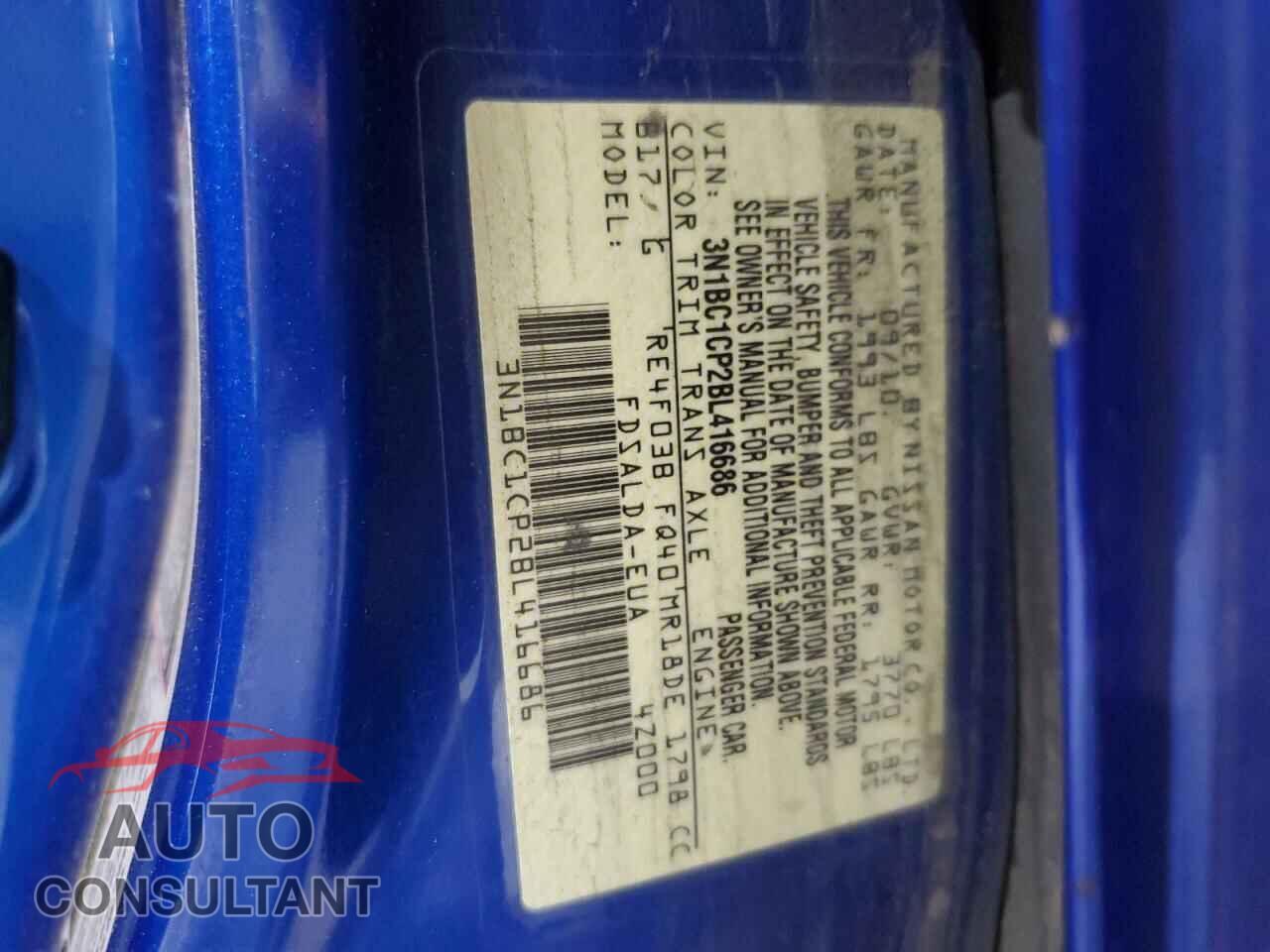 NISSAN VERSA 2011 - 3N1BC1CP2BL416686
