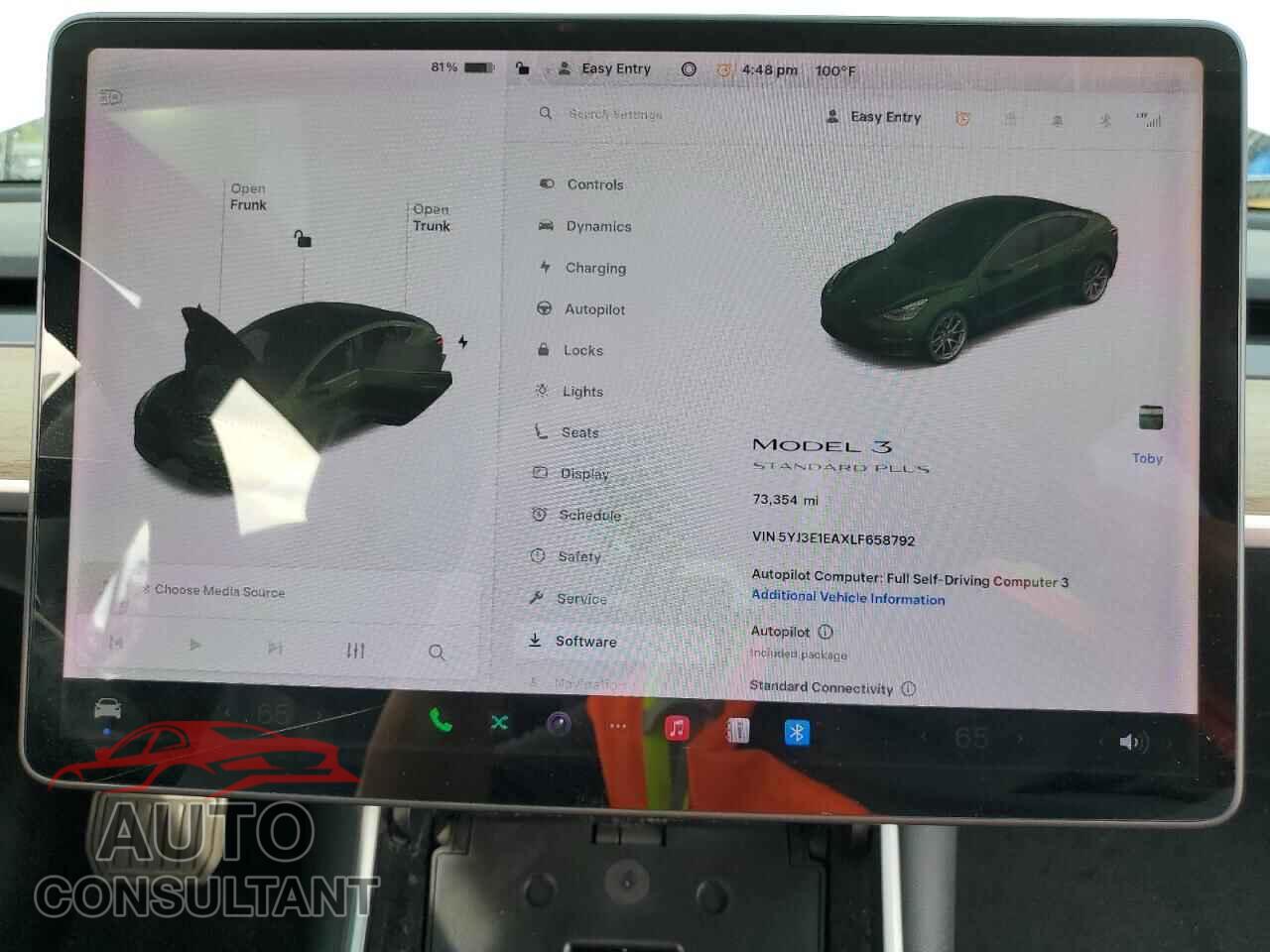 TESLA MODEL 3 2020 - 5YJ3E1EAXLF658792