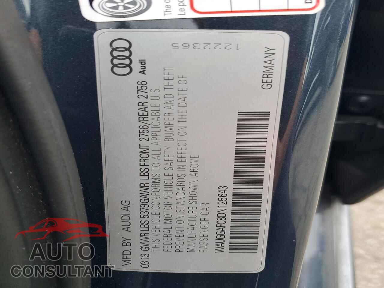 AUDI A6 2013 - WAUGGAFC8DN125643