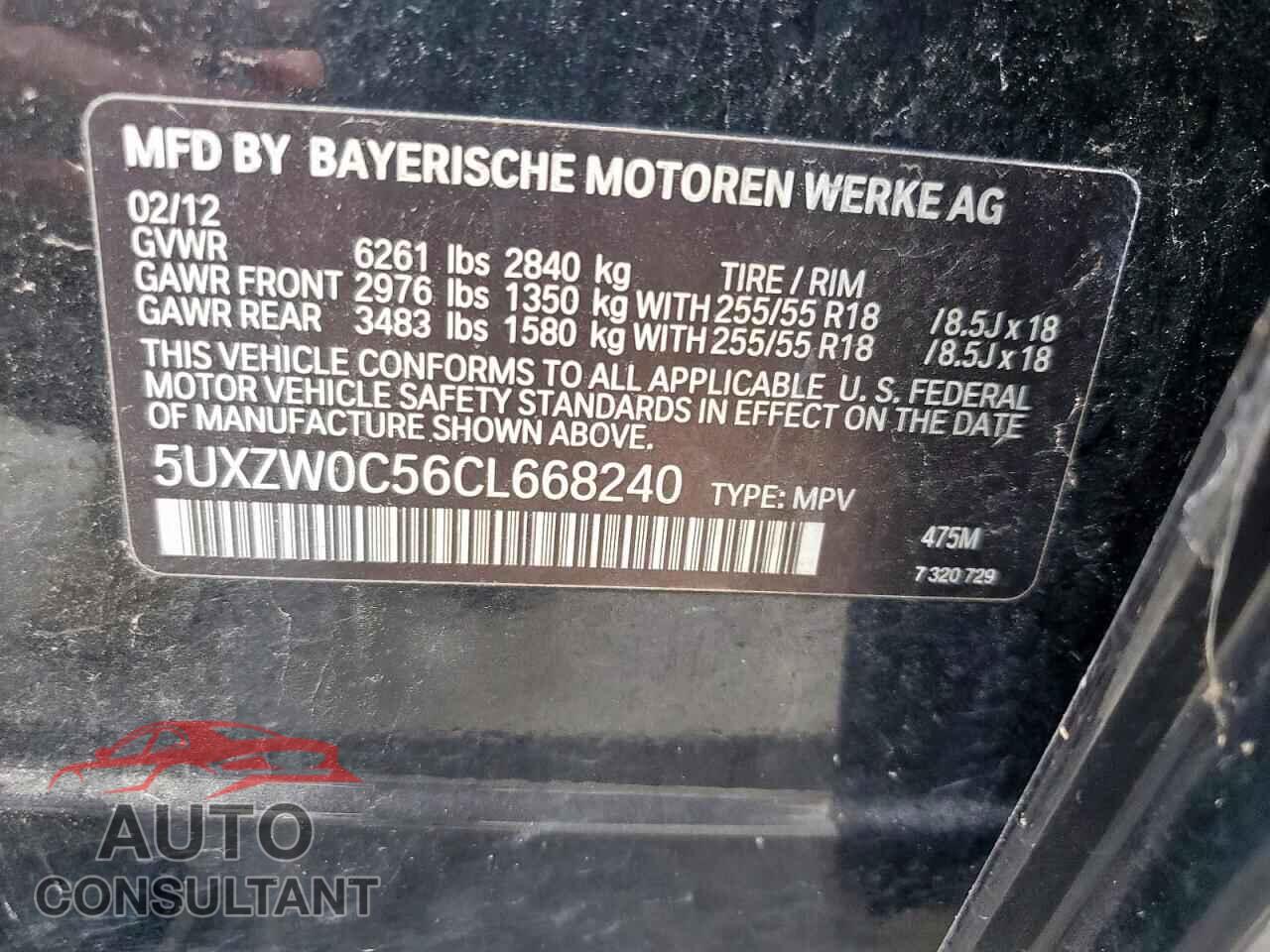 BMW X5 2012 - 5UXZW0C56CL668240