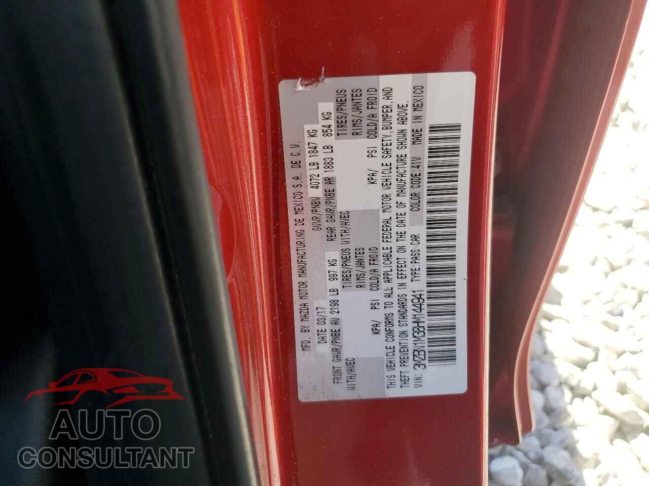 MAZDA 3 2017 - 3MZBN1M38HM144941