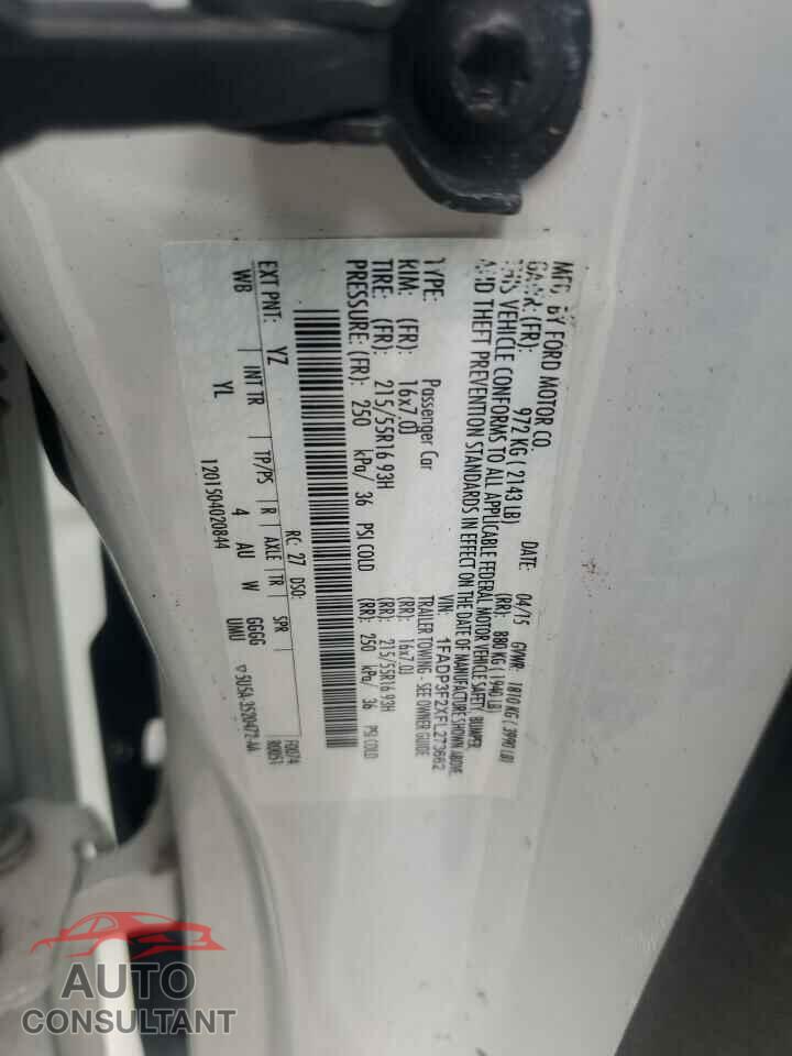 FORD FOCUS 2015 - 1FADP3F2XFL273662
