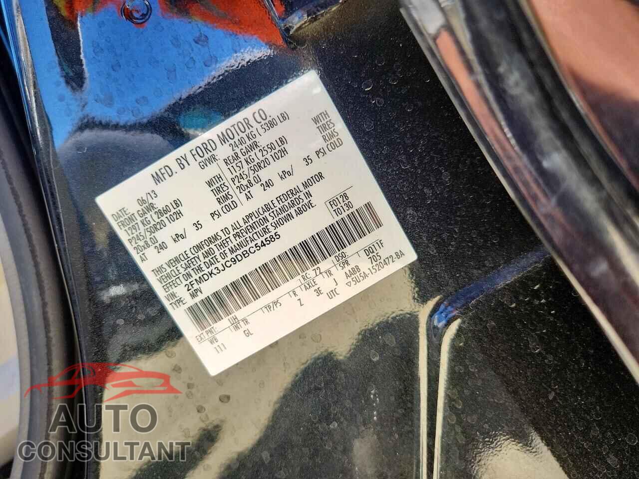 FORD EDGE 2013 - 2FMDK3JC9DBC54585