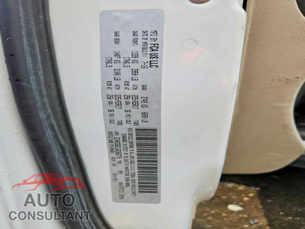 DODGE CARAVAN 2016 - 2C4RDGBG1GR386779