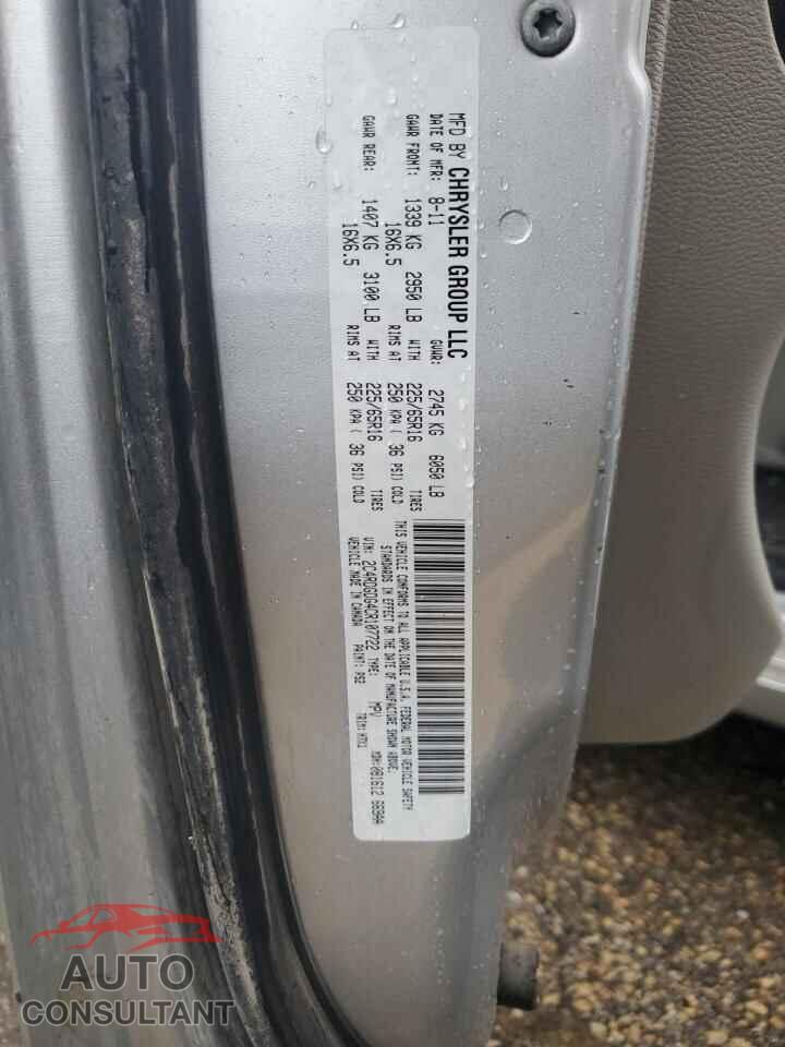 DODGE CARAVAN 2012 - 2C4RDGDG4CR107722