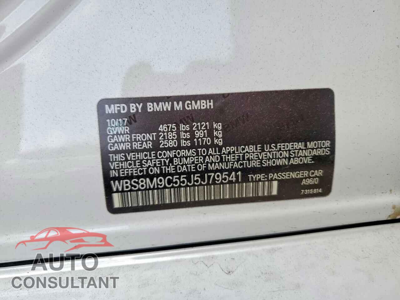 BMW M3 2018 - WBS8M9C55J5J79541