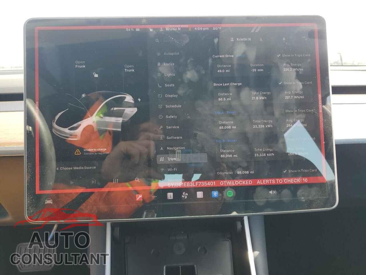 TESLA MODEL 3 2020 - 5YJ3E1EB3LF735401