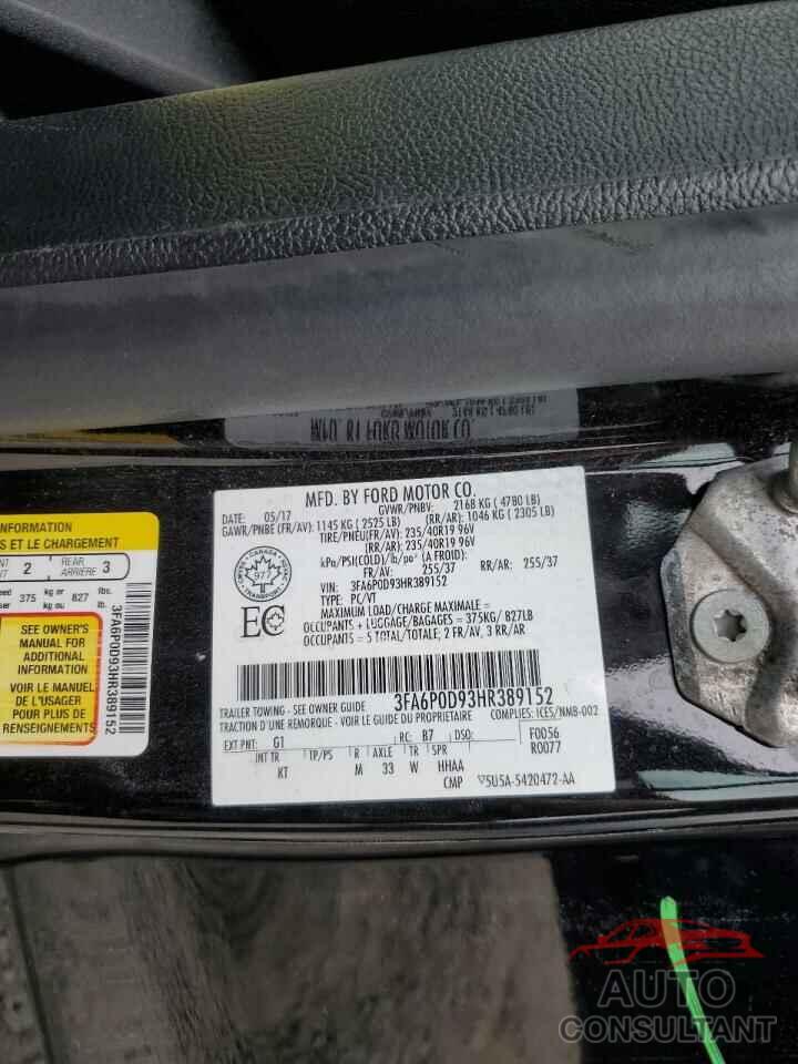 FORD FUSION 2017 - 3FA6P0D93HR389152