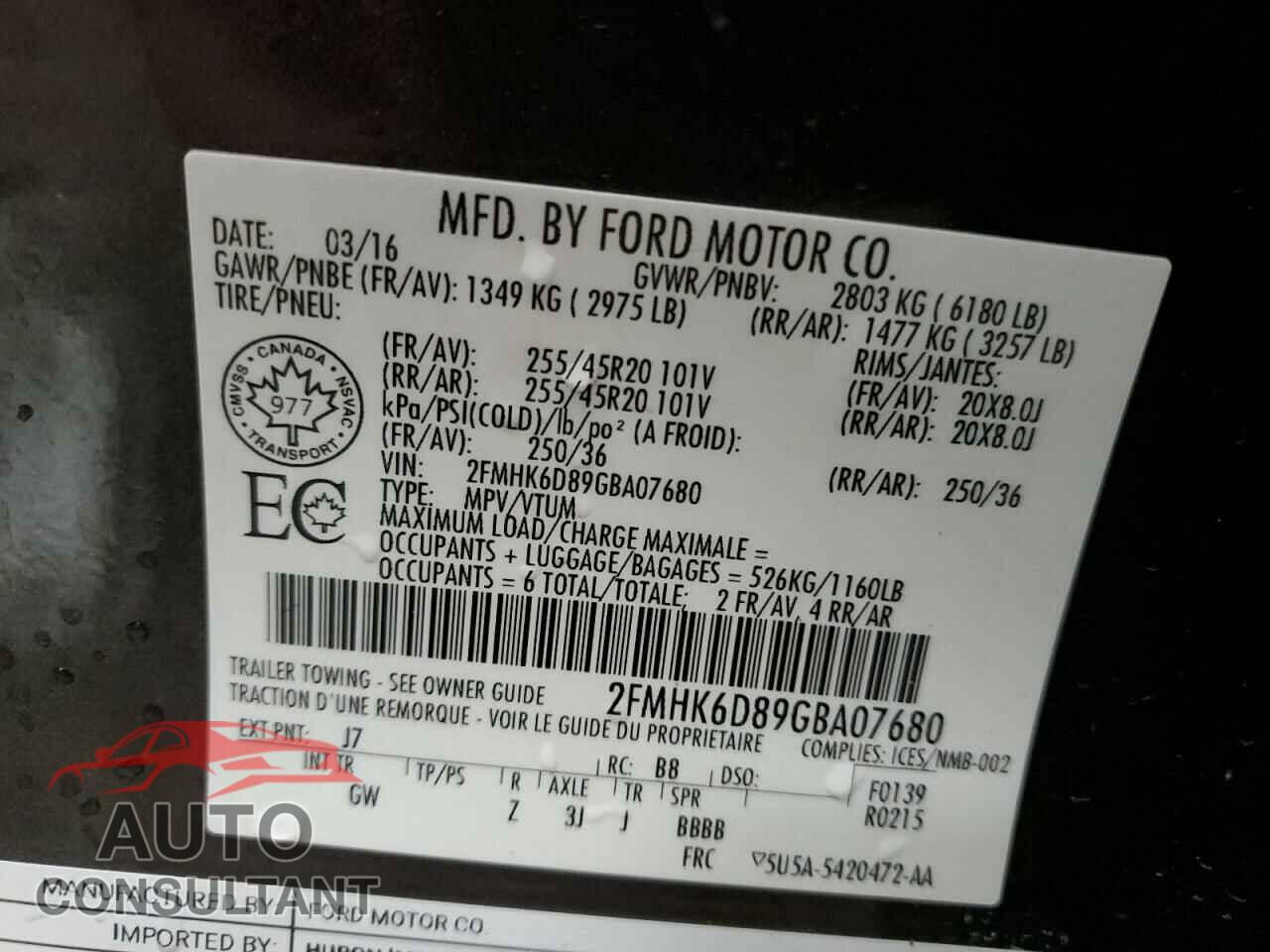 FORD FLEX 2016 - 2FMHK6D89GBA07680