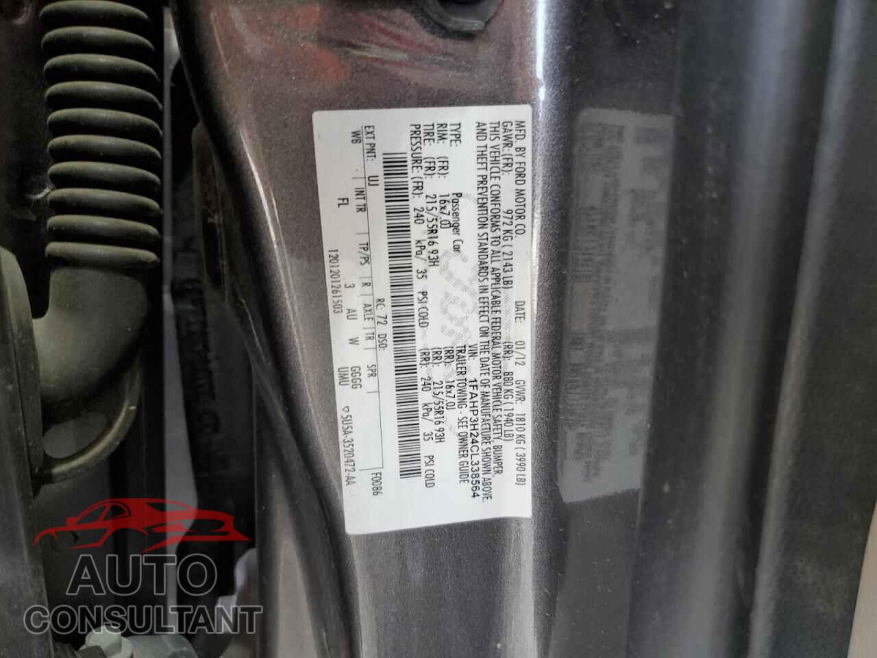 FORD FOCUS 2012 - 1FAHP3H24CL338564