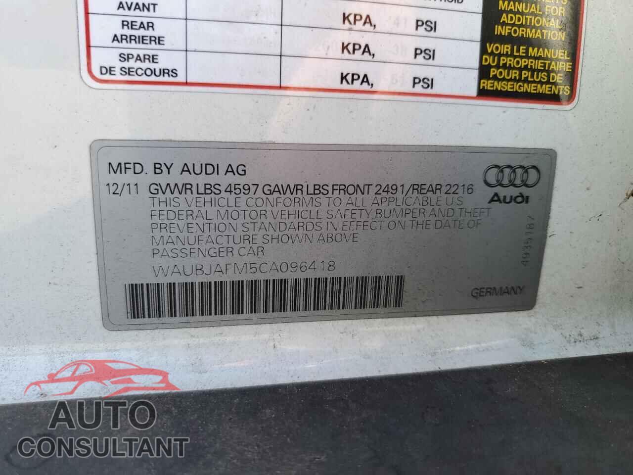AUDI A3 2012 - WAUBJAFM5CA096418
