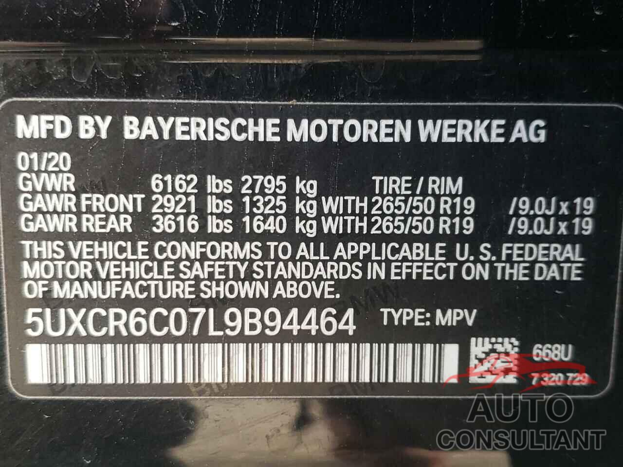 BMW X5 2020 - 5UXCR6C07L9B94464