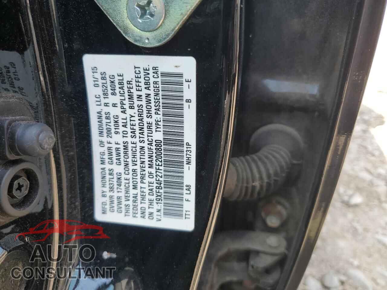 HONDA CIVIC 2015 - 19XFB4F27FE200880