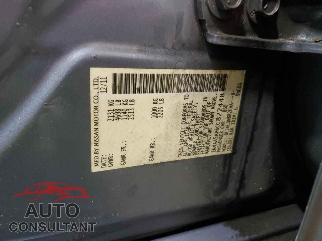 NISSAN MAXIMA 2012 - 1N4AA5AP6CC822448