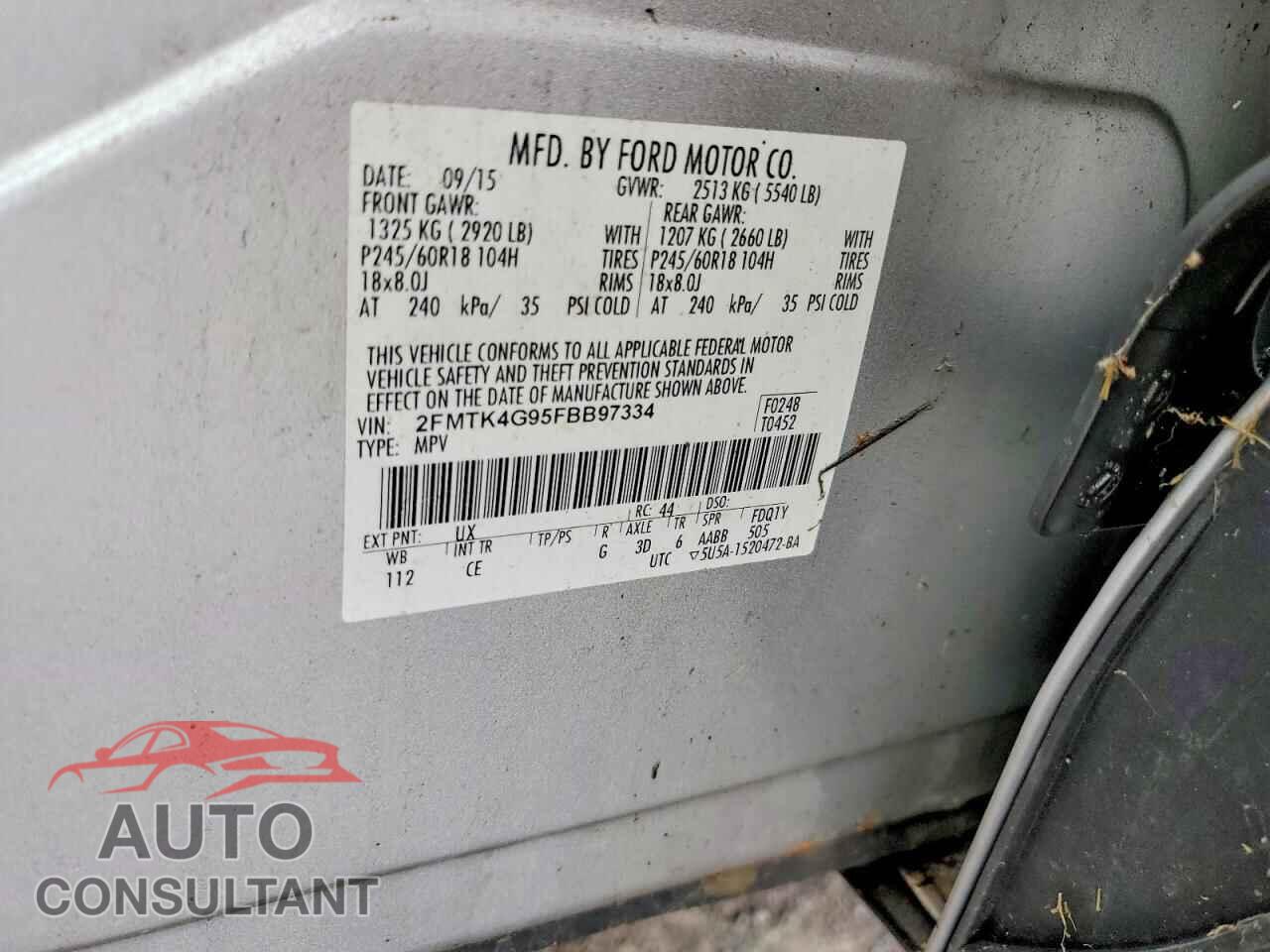 FORD EDGE 2015 - 2FMTK4G95FBB97334