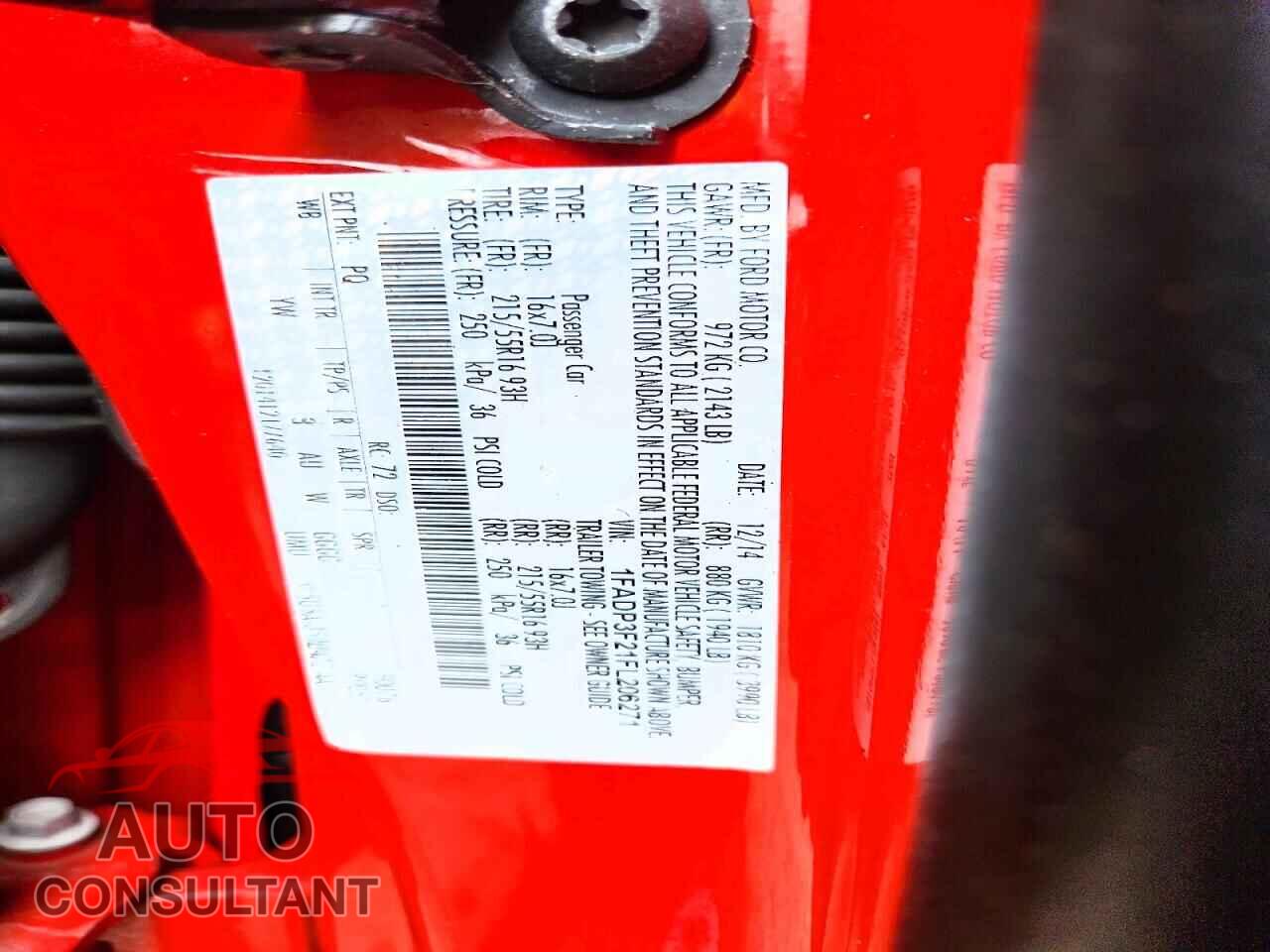 FORD FOCUS 2015 - 1FADP3F21FL206271