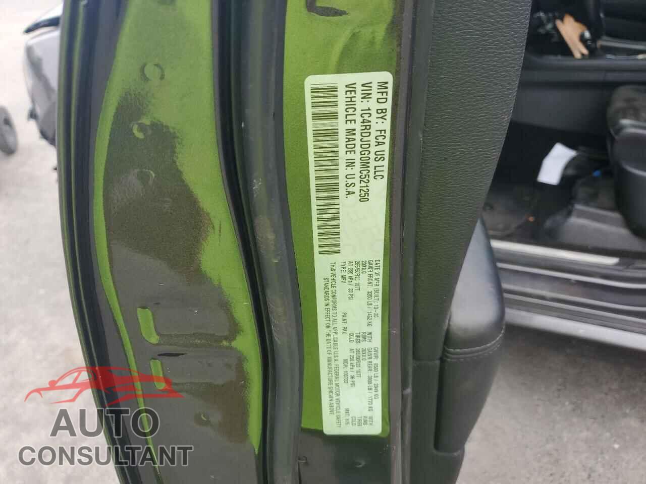 DODGE DURANGO 2021 - 1C4RDJDG0MC521250