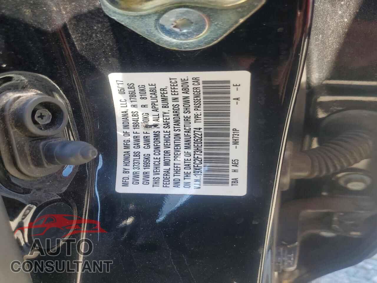 HONDA CIVIC 2017 - 19XFC2F73HE052274