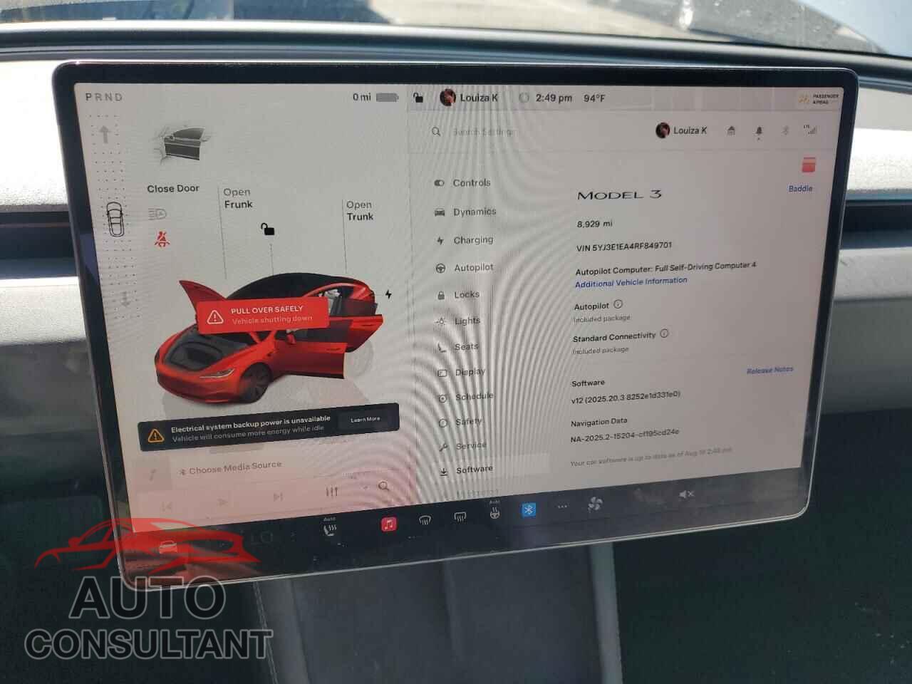TESLA MODEL 3 2024 - 5YJ3E1EA4RF849701