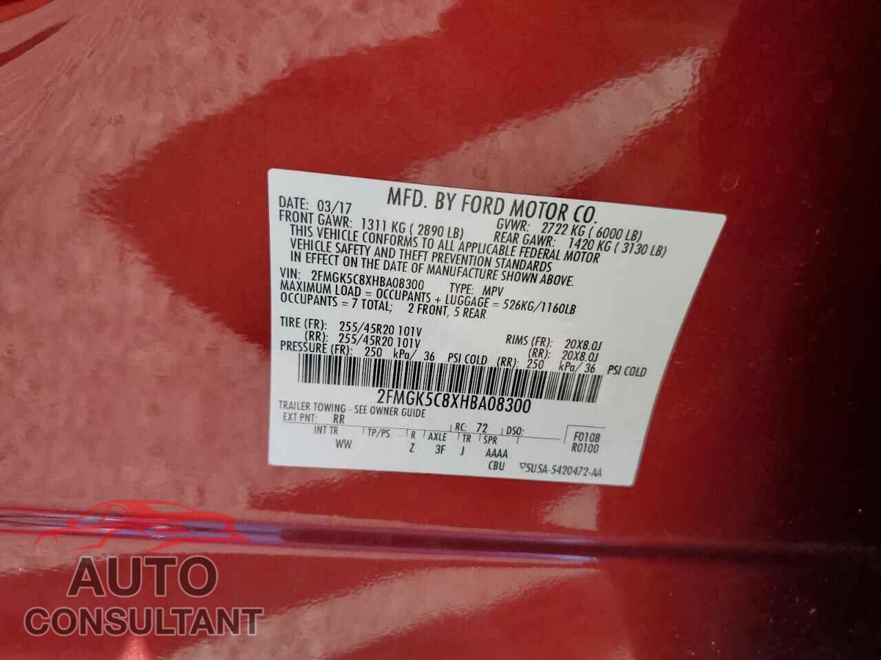 FORD FLEX 2017 - 2FMGK5C8XHBA08300