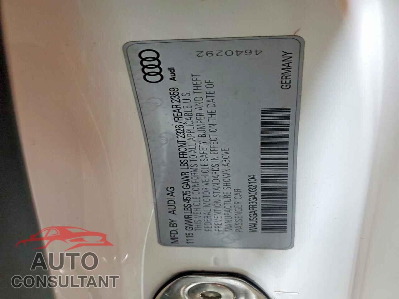 AUDI A5 2016 - WAUSGAFR3GA032104