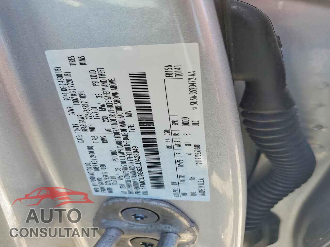 FORD ESCAPE 2020 - 1FMCU9G62LUA28049