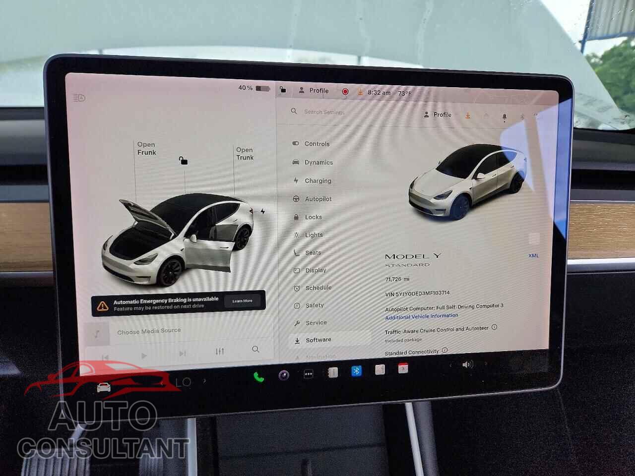 TESLA MODEL Y 2021 - 5YJYGDED3MF103714