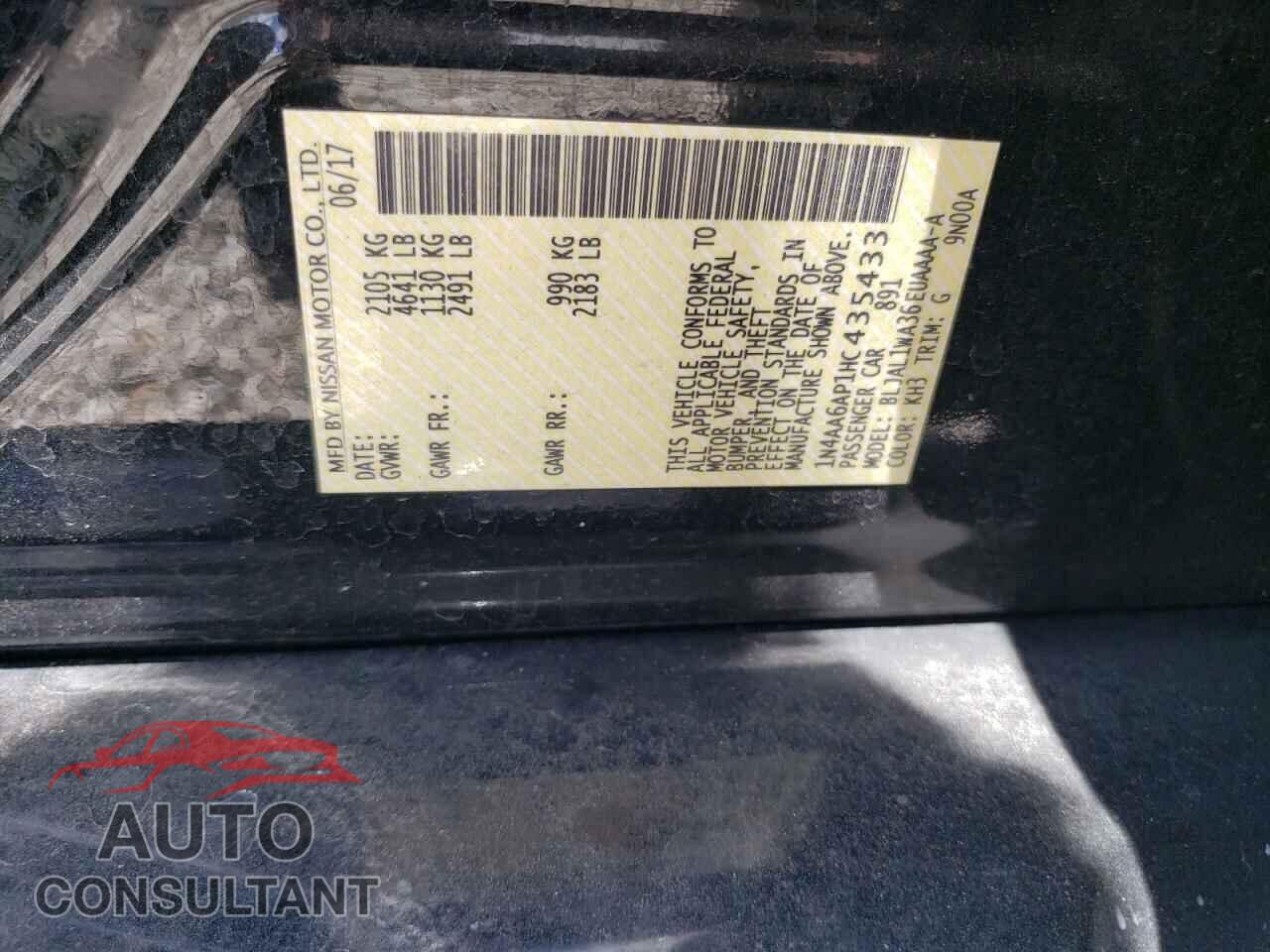 NISSAN MAXIMA 2017 - 1N4AA6AP1HC435433
