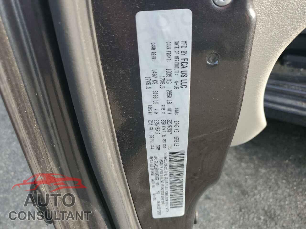 DODGE CARAVAN 2016 - 2C4RDGBG0GR351070