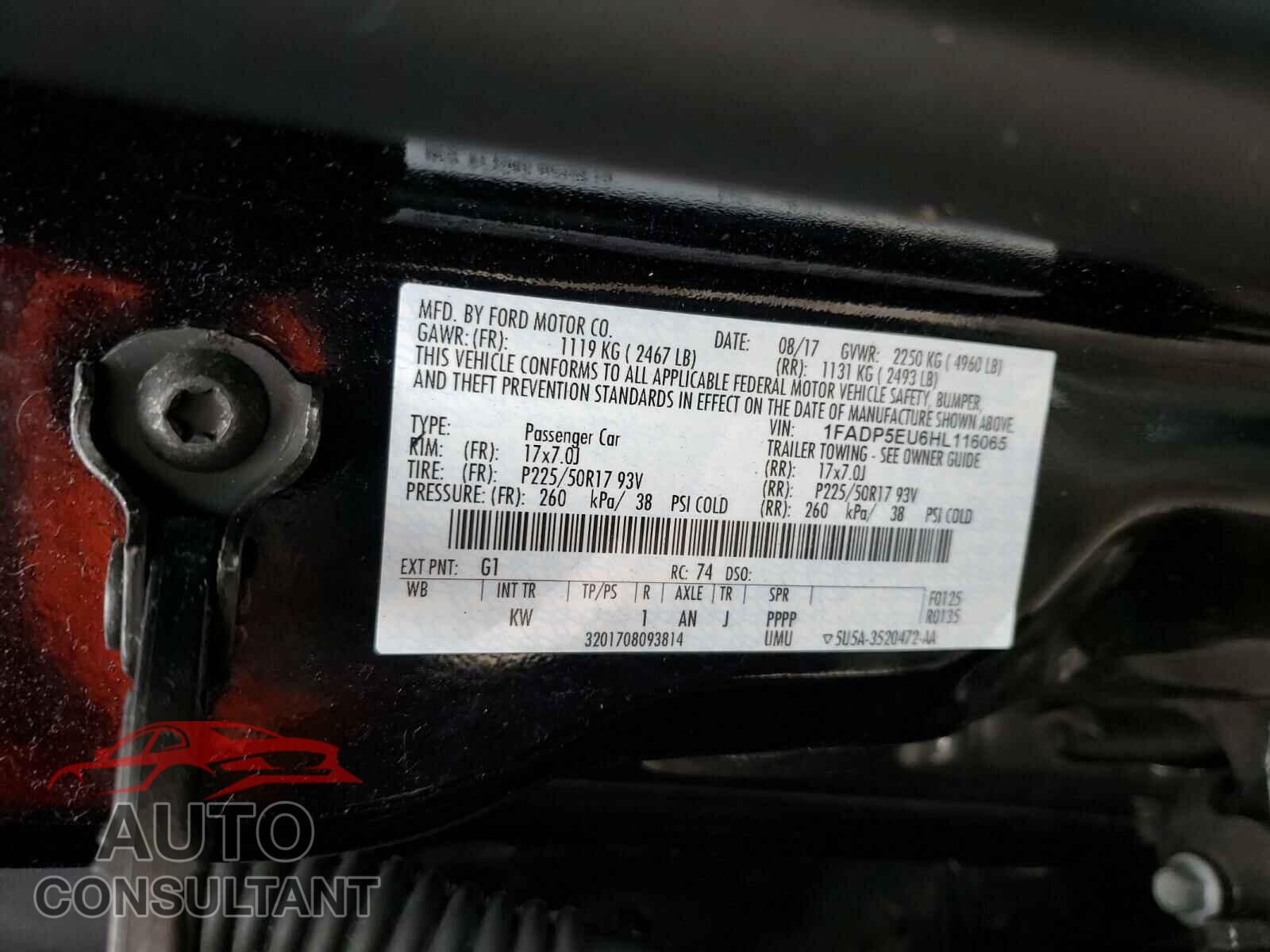 FORD CMAX 2017 - 1FADP5EU6HL116065