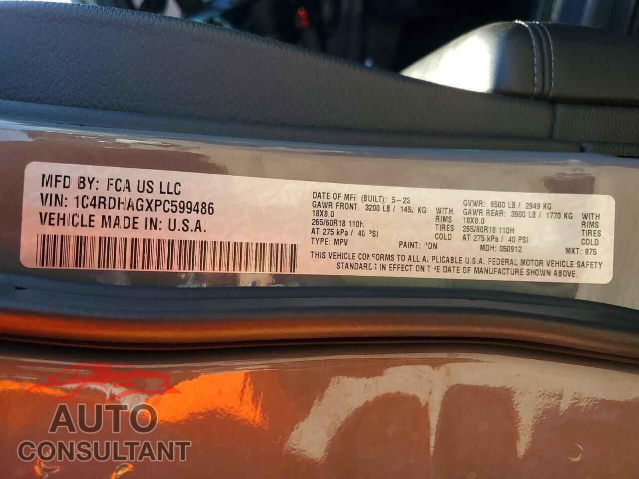 DODGE DURANGO 2023 - 1C4RDHAGXPC599486