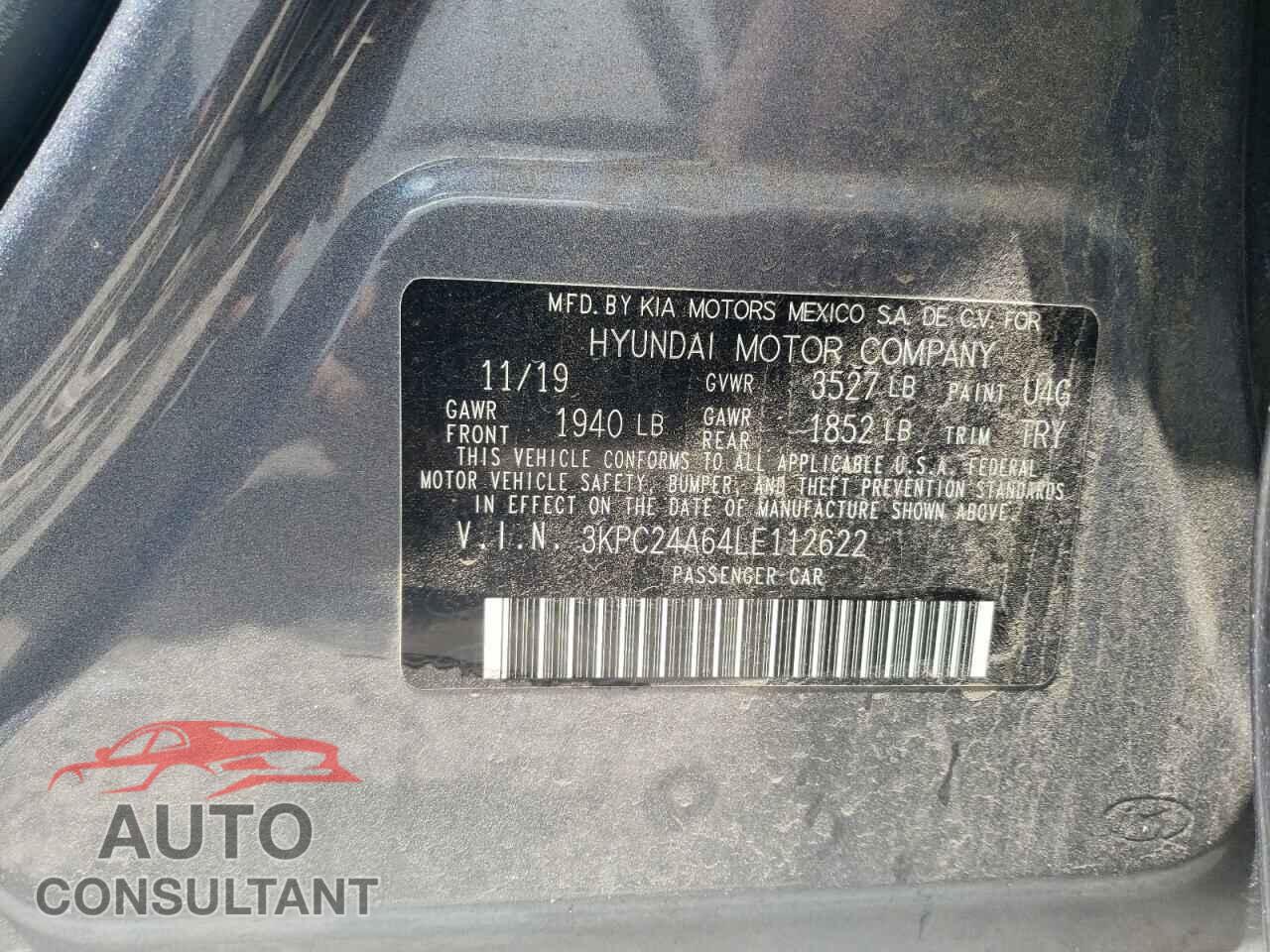 HYUNDAI ACCENT 2020 - 3KPC24A64LE112622