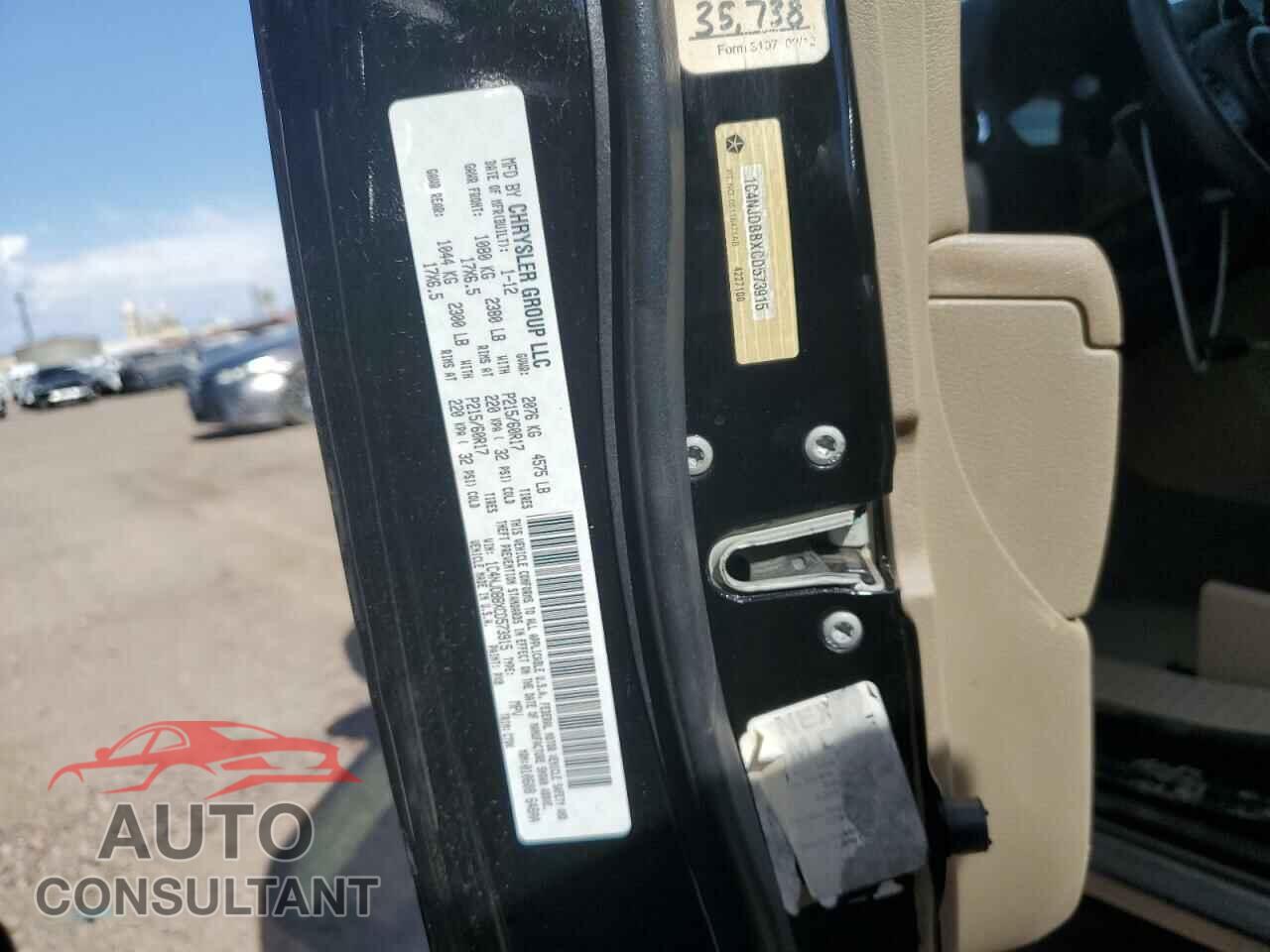 JEEP COMPASS 2012 - 1C4NJDBBXCD573915