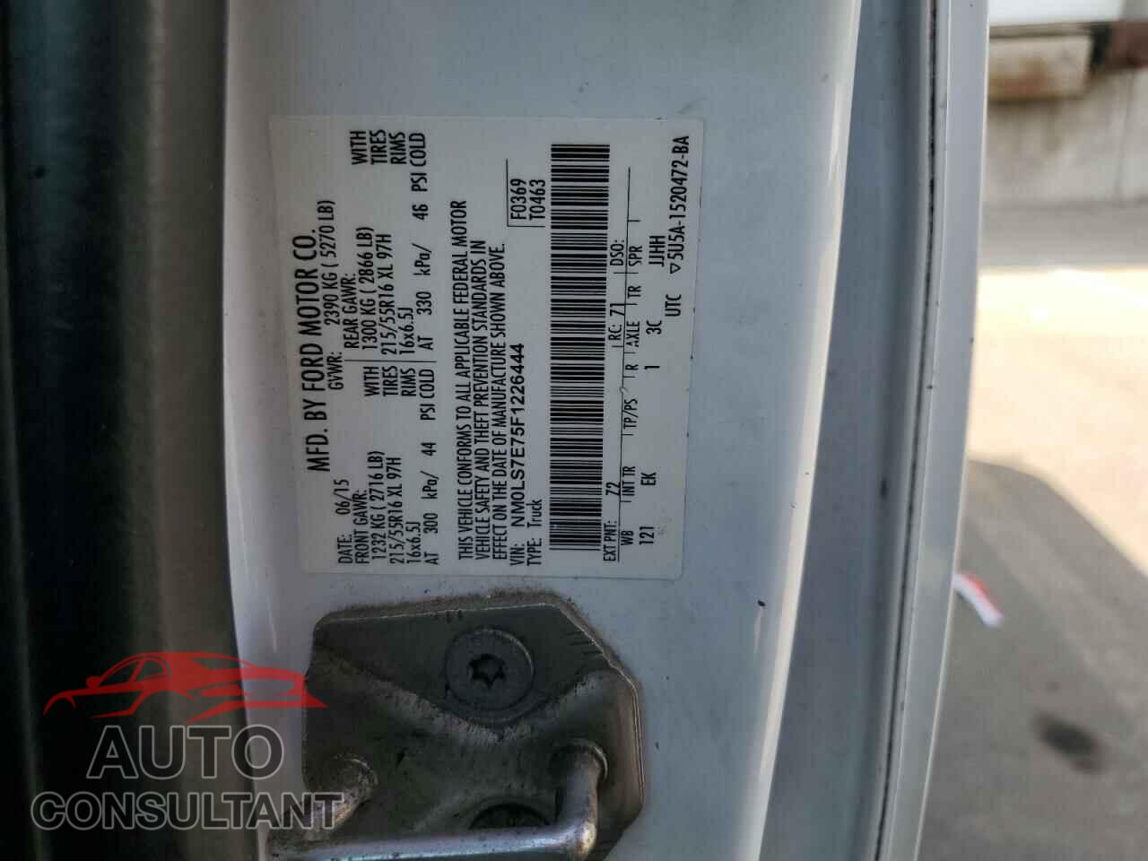 FORD TRANSIT 2015 - NM0LS7E75F1226444