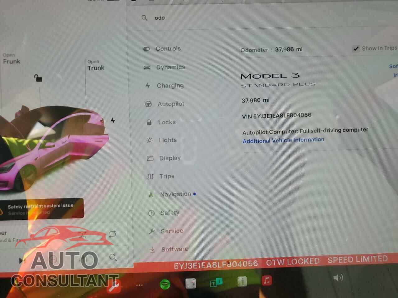 TESLA MODEL 3 2020 - 5YJ3E1EA8LF804056
