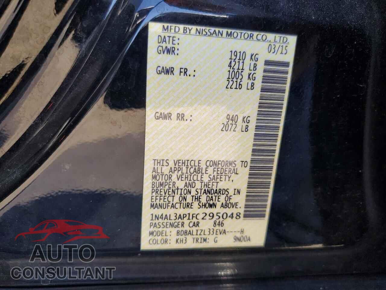 NISSAN ALTIMA 2015 - 1N4AL3AP1FC295048