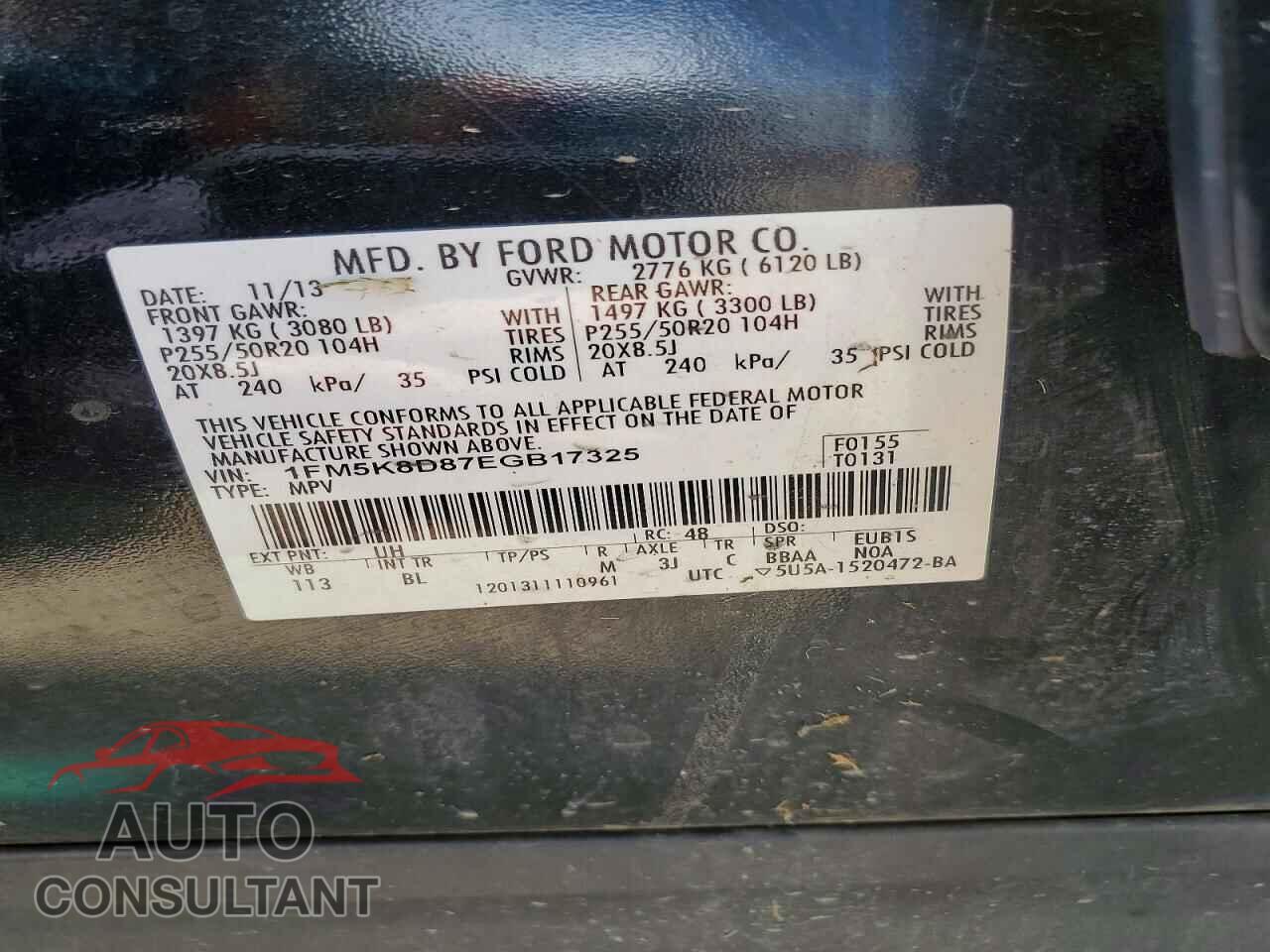 FORD EXPLORER 2014 - 1FM5K8D87EGB17325