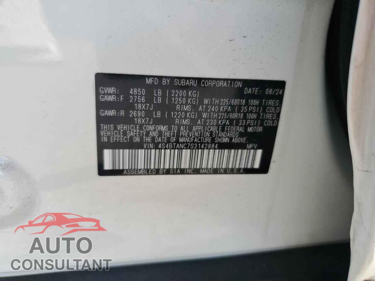 SUBARU OUTBACK 2025 - 4S4BTANC7S3142884