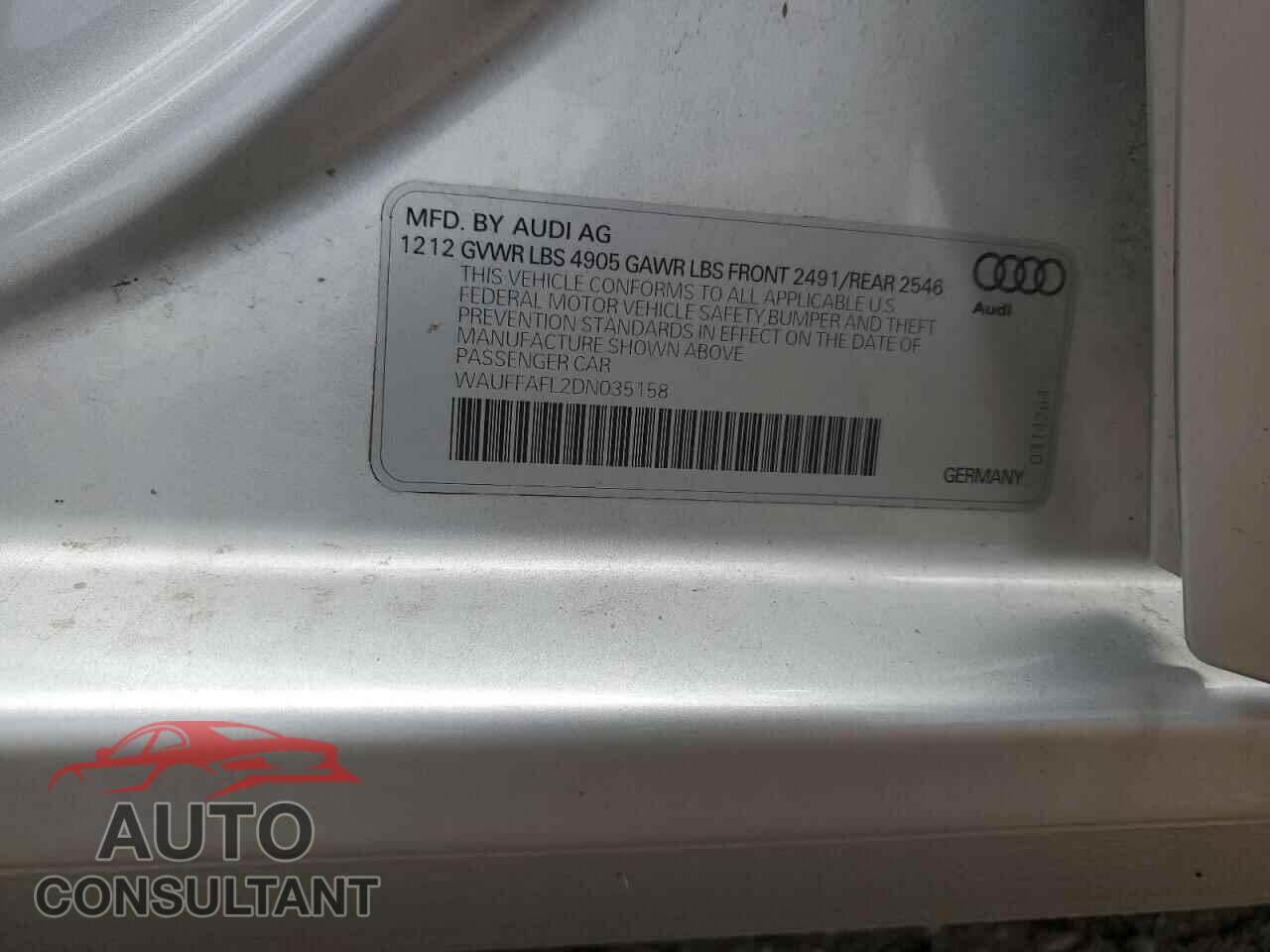 AUDI A4 2013 - WAUFFAFL2DN035158