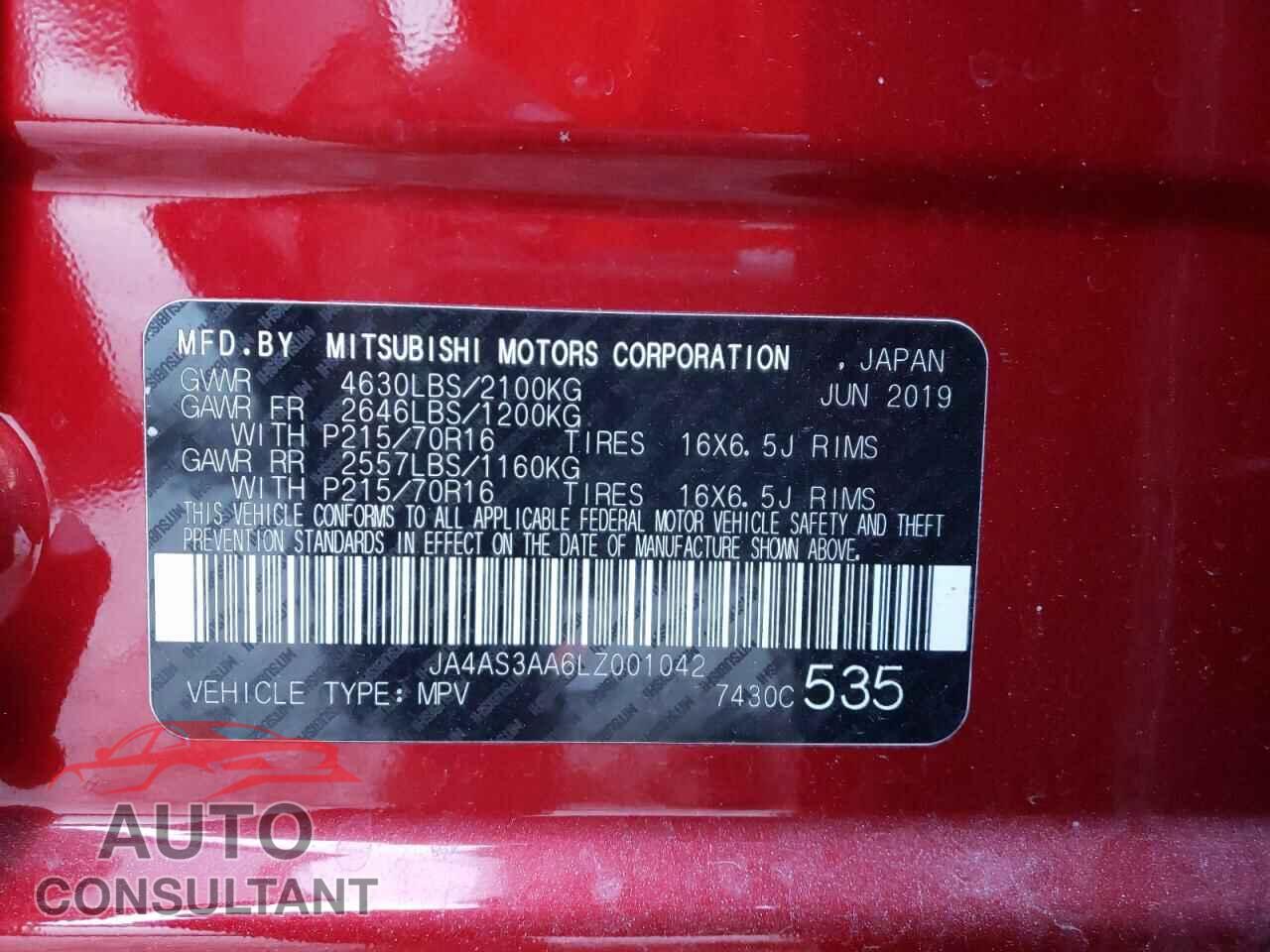 MITSUBISHI ECLIPSE 2020 - JA4AS3AA6LZ001042