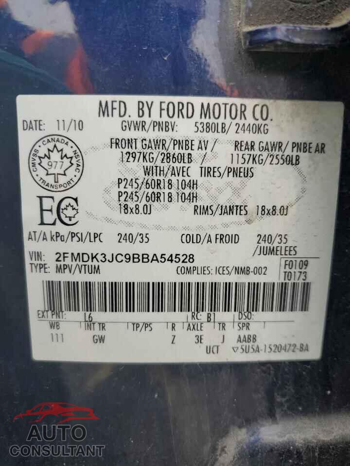 FORD EDGE 2011 - 2FMDK3JC9BBA54528