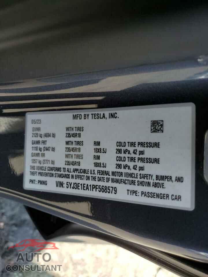 TESLA MODEL 3 2023 - 5YJ3E1EA1PF568579