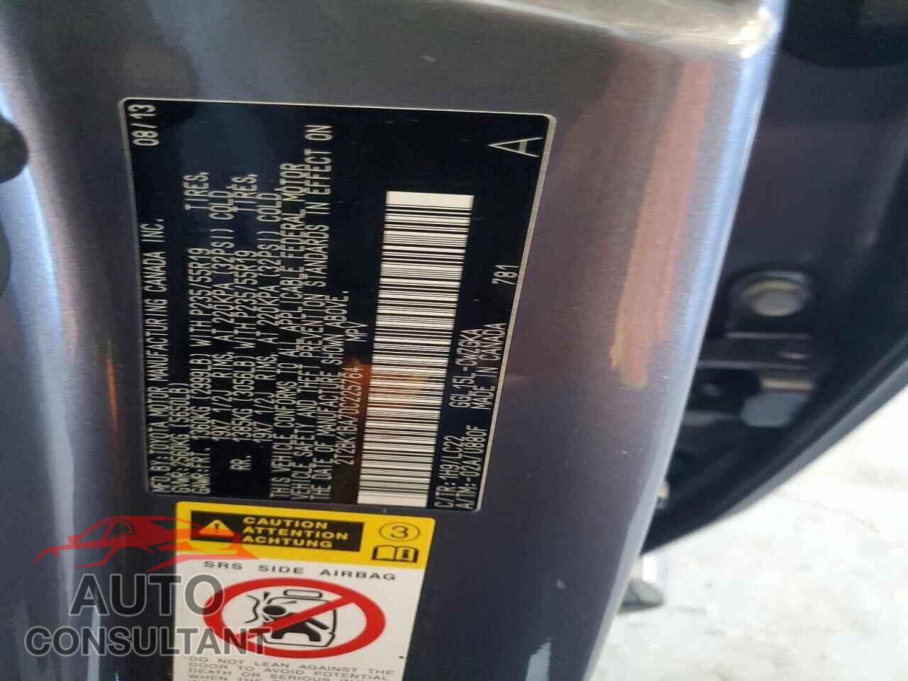 LEXUS RX350 2013 - 2T2BK1BA7DC225764