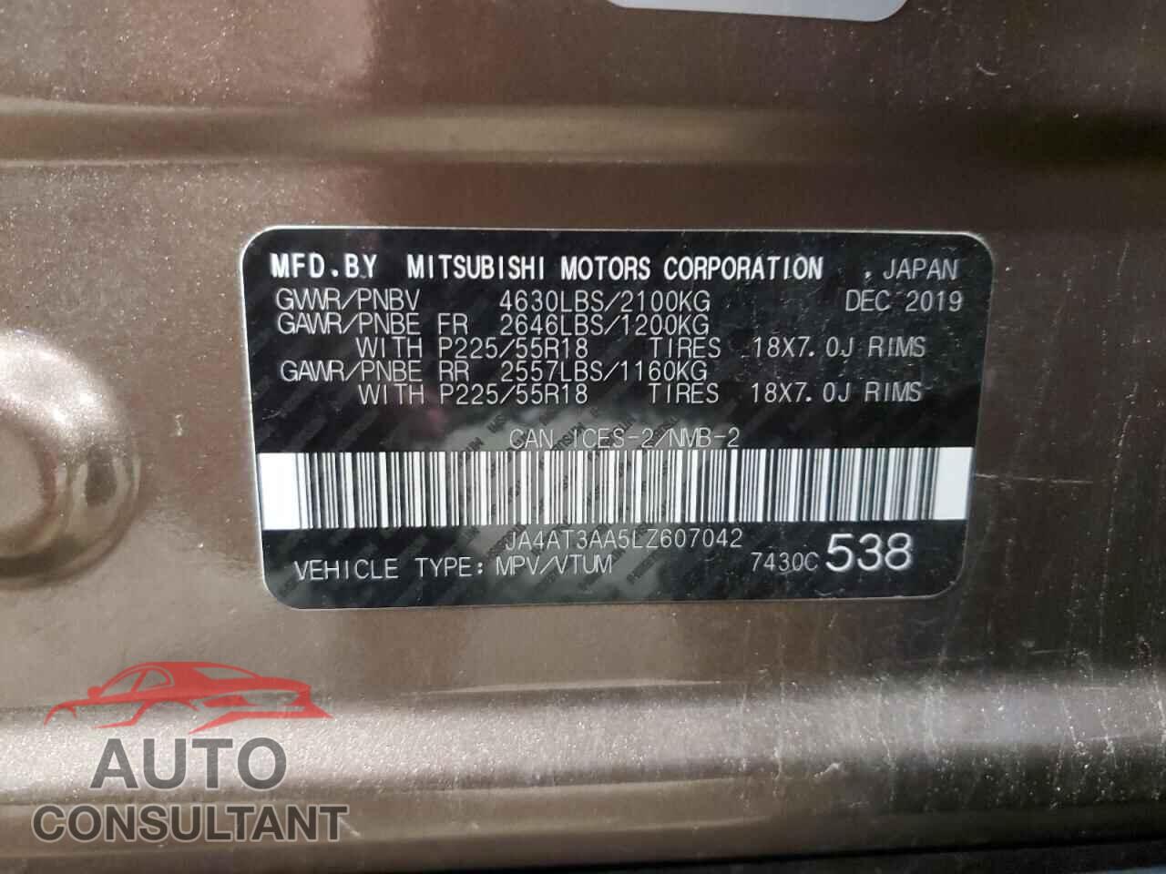 MITSUBISHI ECLIPSE 2020 - JA4AT3AA5LZ607042
