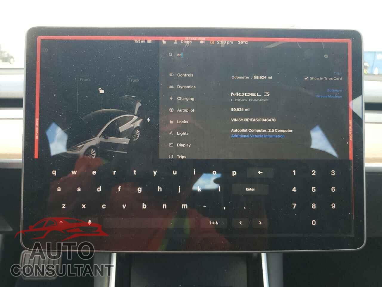TESLA MODEL 3 2018 - 5YJ3E1EA5JF046478