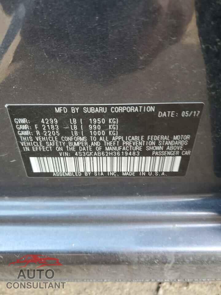 SUBARU IMPREZA 2017 - 4S3GKAB62H3619483