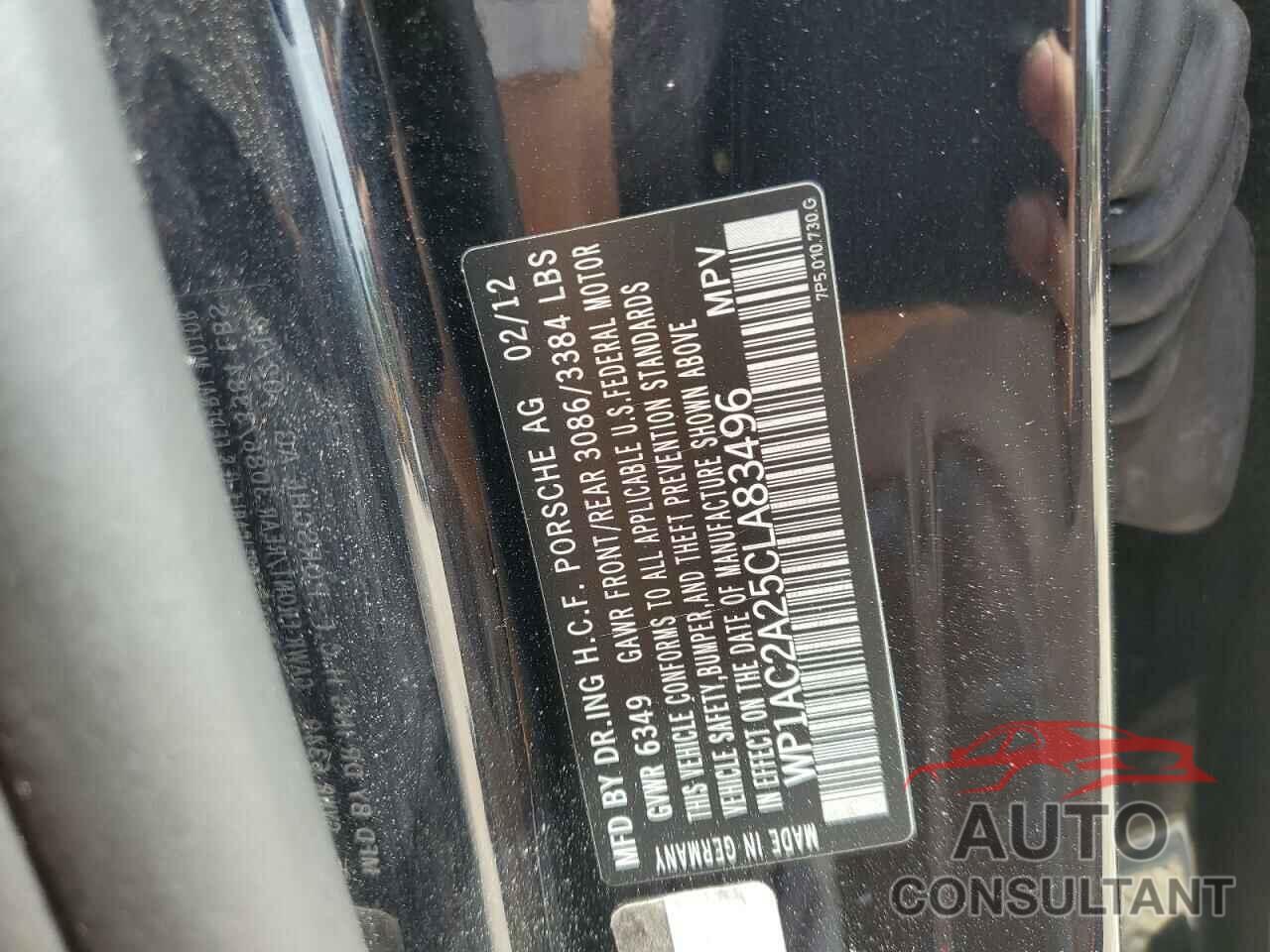 PORSCHE CAYENNE 2012 - WP1AC2A25CLA83496