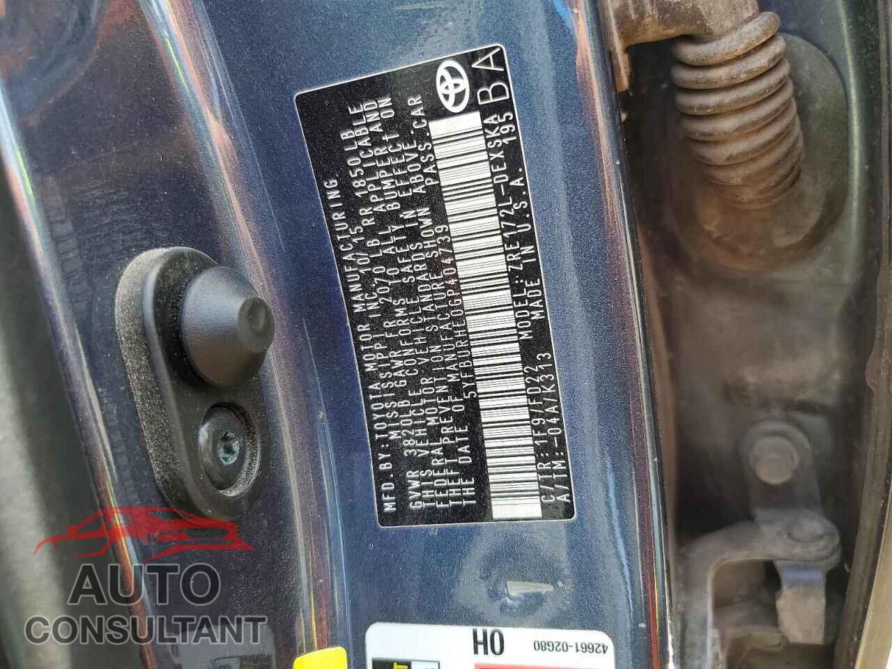 TOYOTA COROLLA 2016 - 5YFBURHE0GP404739